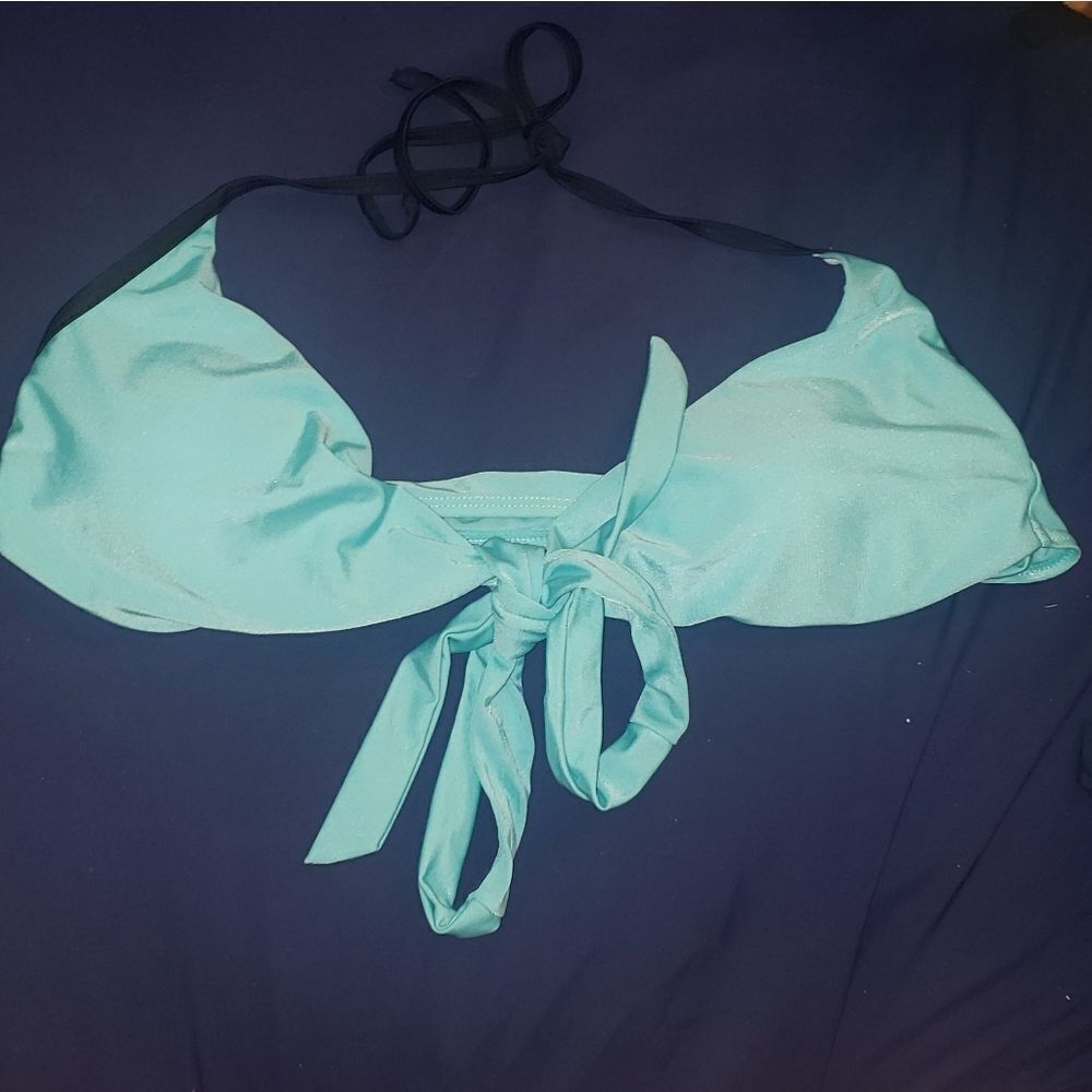 rosegal turquoise bikini swimwear top 1x